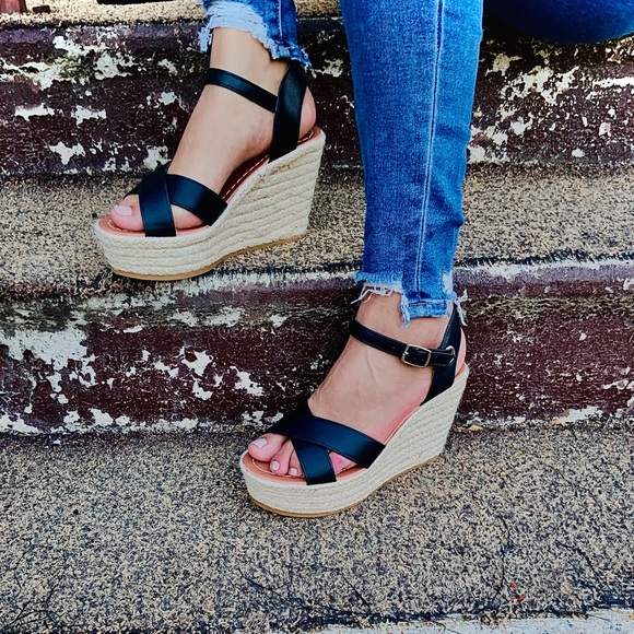 Dream /Black espadrille wedges - Picture 2 of 4
